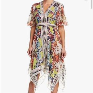 BCBG Handkerchief Floral Print Dress